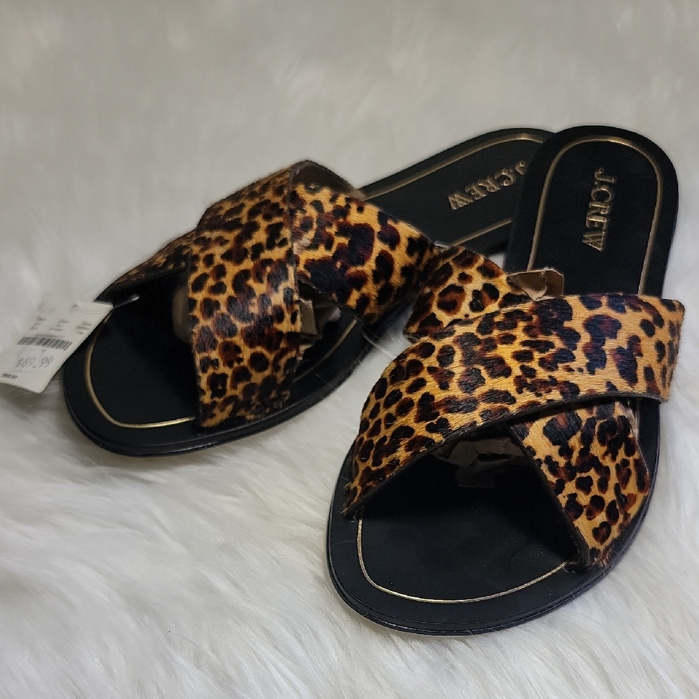 J. Crew Leopard Slide In Print Women's Sandals Size 7